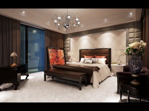 stylish european bedroom 1817 3D Model