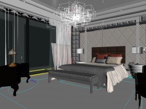 stylish european bedroom 1817 3D Model