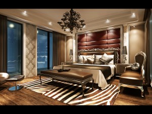 stylish european bedroom 1818 3D Model
