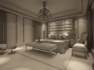 stylish european bedroom 1818 3D 모델
