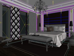 stylish european bedroom 1818 3D 모델