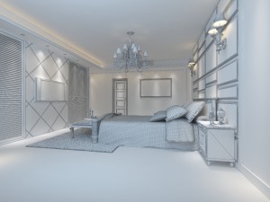 stylish european bedroom 1819 Model 3D