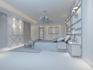 stylish european bedroom 1819 3D Model
