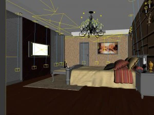 stylish european bedroom 1819 3D Model