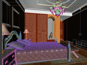 stylish european bedroom 1820 3D मॉडल
