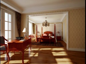 stylish european bedroom 1821 3D Model