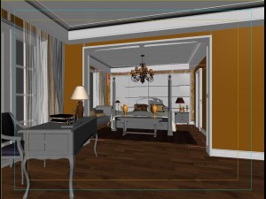 stylish european bedroom 1821 Modello 3D