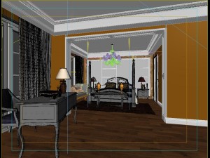 stylish european bedroom 1821 Modello 3D