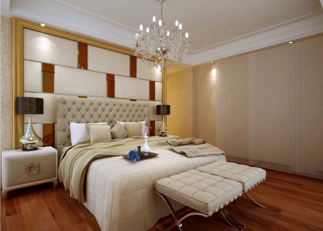stylish european bedroom 1822 Modello 3D .c4d .max .obj .3ds .fbx .stl .blend 