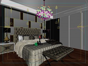 stylish european bedroom 1822 Modello 3D