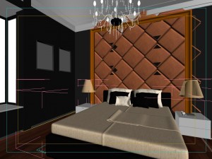 stylish european bedroom 1823 3D Model