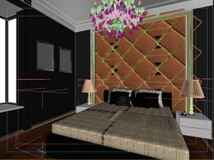 stylish european bedroom 1823 3D Model