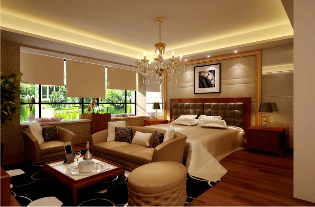stylish european bedroom 1824 Modello 3D .c4d .max .obj .3ds .fbx .stl .blend 