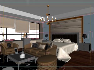 stylish european bedroom 1824 Modello 3D