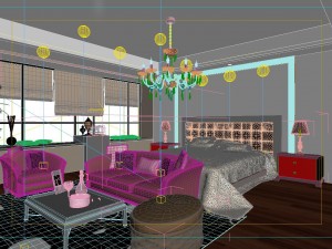 stylish european bedroom 1824 Modello 3D