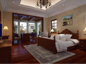 stylish european bedroom 1825 Modello 3D