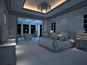 stylish european bedroom 1825 3Dモデル