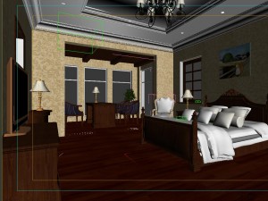 stylish european bedroom 1825 3Dモデル