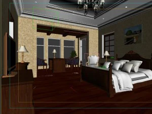 stylish european bedroom 1825 3D Model