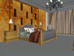 stylish european bedroom 1826 3D Model