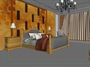 stylish european bedroom 1826 3D Model