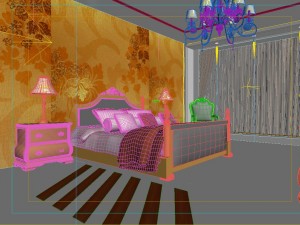 stylish european bedroom 1826 3D Model