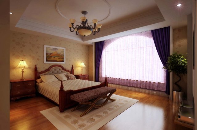 stylish european bedroom 1827 Model 3D .c4d .max .obj .3ds .fbx .stl .blend