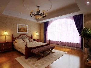 स्टाइलिश यूरोपीय बेडरूम 1827 3D मॉडल