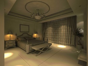 stylish european bedroom 1827 Model 3D