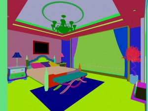 stylish european bedroom 1827 Model 3D
