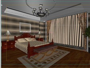 stylish european bedroom 1827 Model 3D