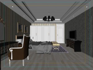 stylish european bedroom 1828 3D Модель