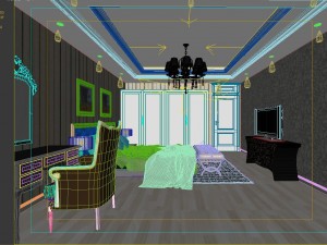 stylish european bedroom 1828 3D Модель