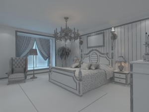 stylish european bedroom 1829 Modello 3D