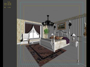 stylish european bedroom 1829 Modello 3D