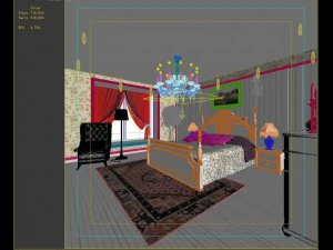stylish european bedroom 1829 3D Model