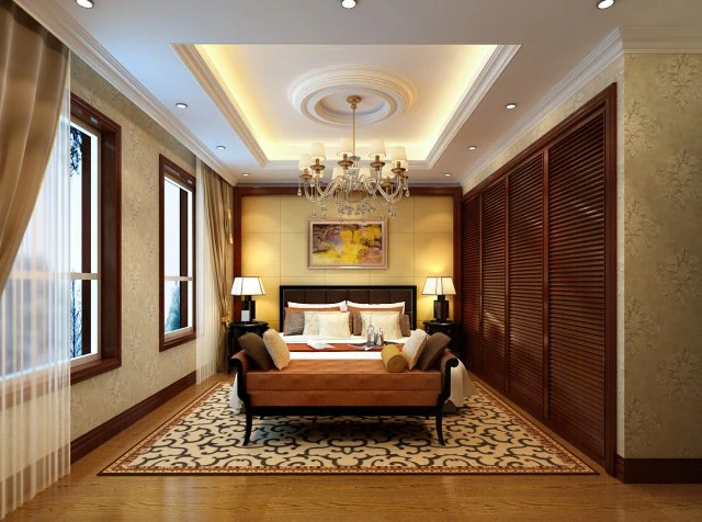 stylish european bedroom 1830 3D Model .c4d .max .obj .3ds .fbx .stl .blend 