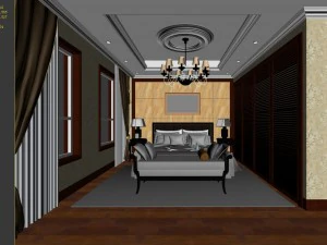 stylish european bedroom 1830 3D Model