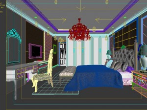 stylish european bedroom 1831 3D Model