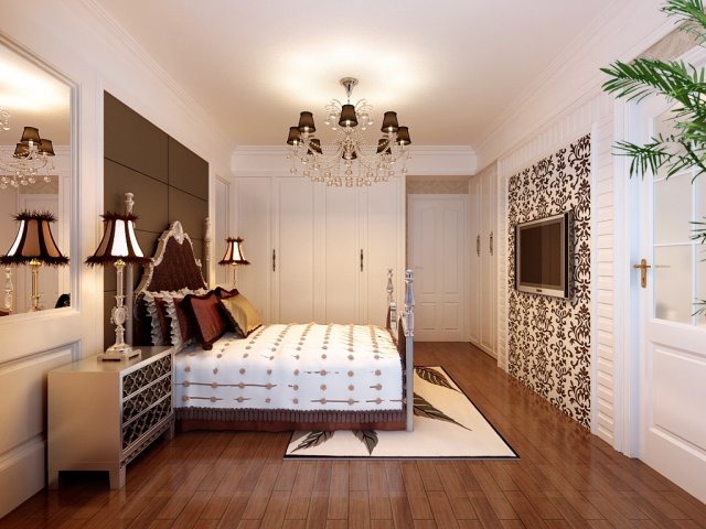 stylish european bedroom 1832 Model 3D .c4d .max .obj .3ds .fbx .stl .blend 