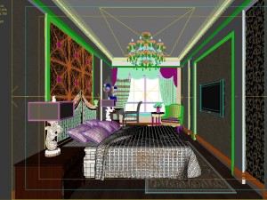 stylish european bedroom 1833 3D Model