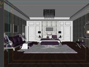 stylish european bedroom 1834 Modello 3D
