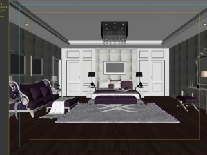 stylish european bedroom 1834 3D Model