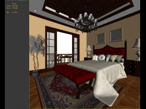stylish european bedroom 1835 Modello 3D