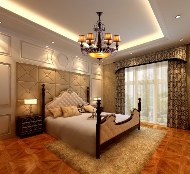 stylish european bedroom 1836 Modelo 3D .c4d .max .obj .3ds .fbx .stl .blend