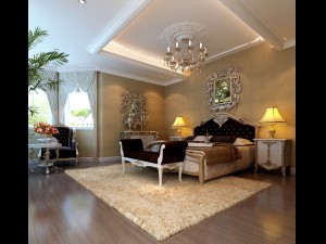 stylish european bedroom 1837 3D मॉडल