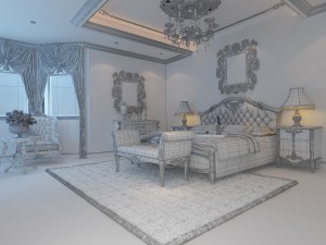 stylish european bedroom 1837 Modèle 3D