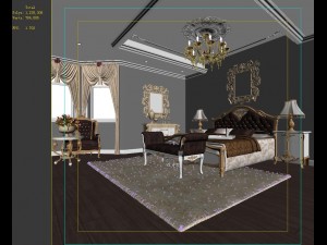 stylish european bedroom 1837 Modèle 3D