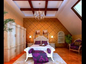 Stilvolles europ&auml;isches Schlafzimmer von 1838 3D Modell