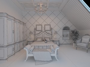 stylish european bedroom 1838 Modelo 3D